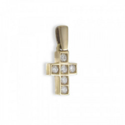 YELLOW GOLD CROSS WITH DIAMONDS