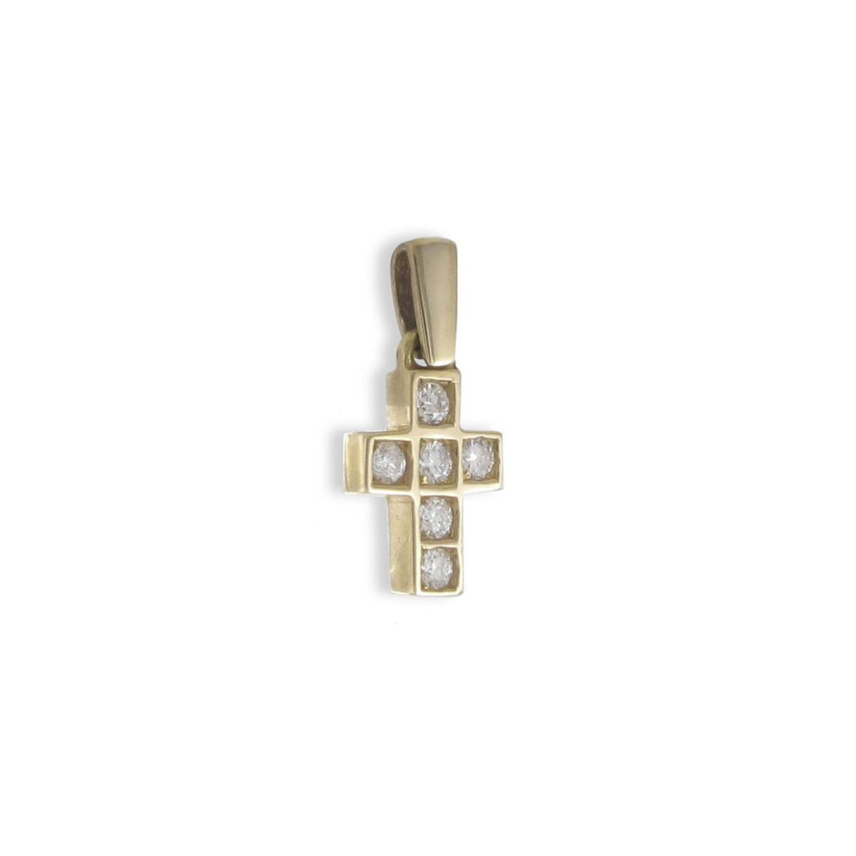 YELLOW GOLD CROSS WITH DIAMONDS