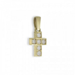 YELLOW GOLD CROSS WITH DIAMONDS