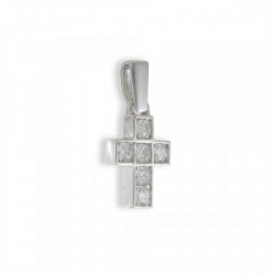 WHITE GOLD CROSS WITH 6 DIAMONDS