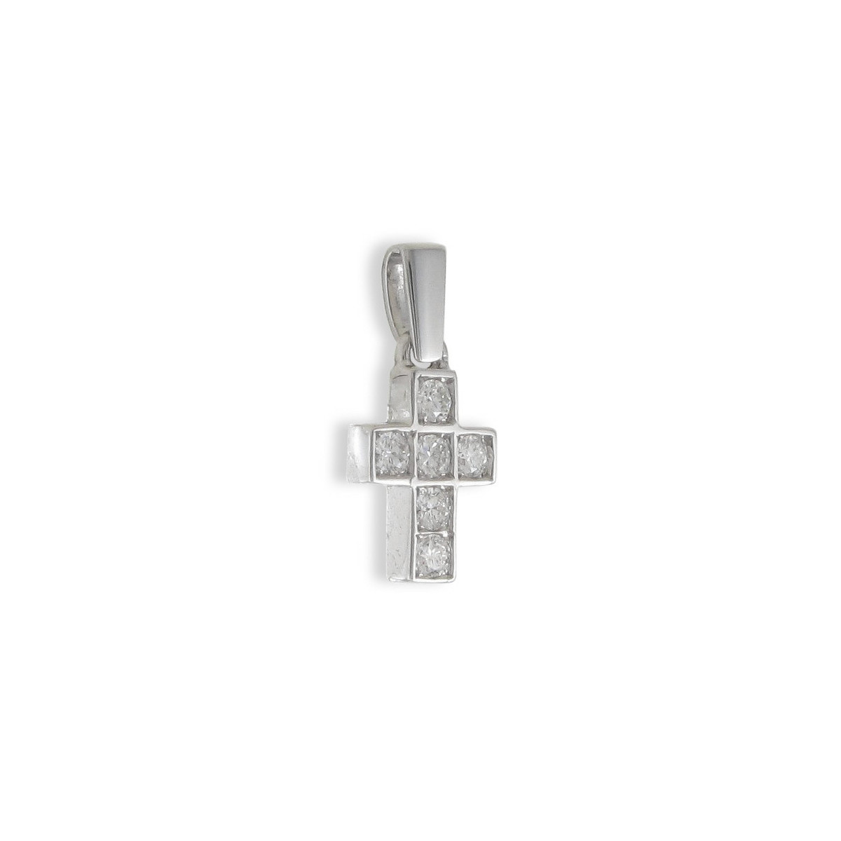 WHITE GOLD CROSS WITH 6 DIAMONDS