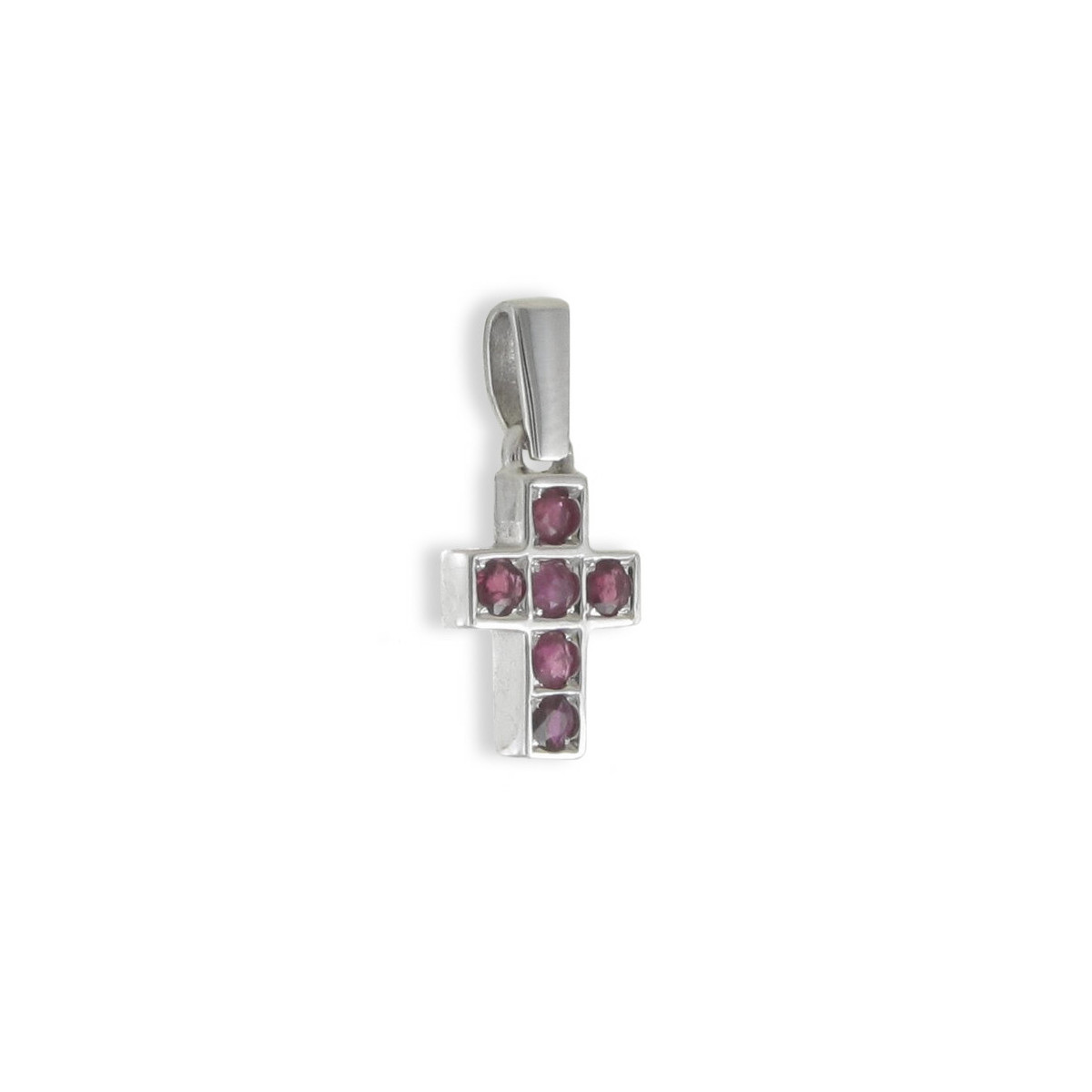 WHITE GOLD CROSS WITH RUBY