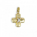 YELLOW AND WHITE GOLD DIAMOND CROSS