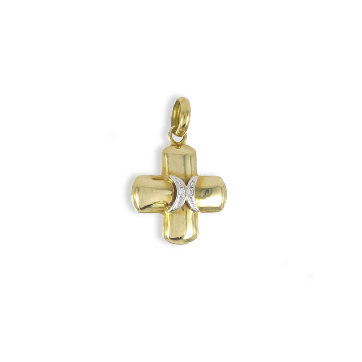 YELLOW AND WHITE GOLD DIAMOND CROSS