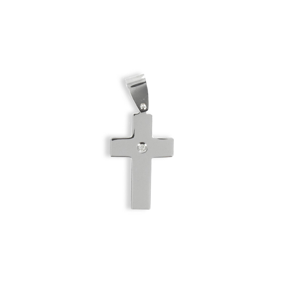 WHITE GOLD CROSS WITH DIAMOND