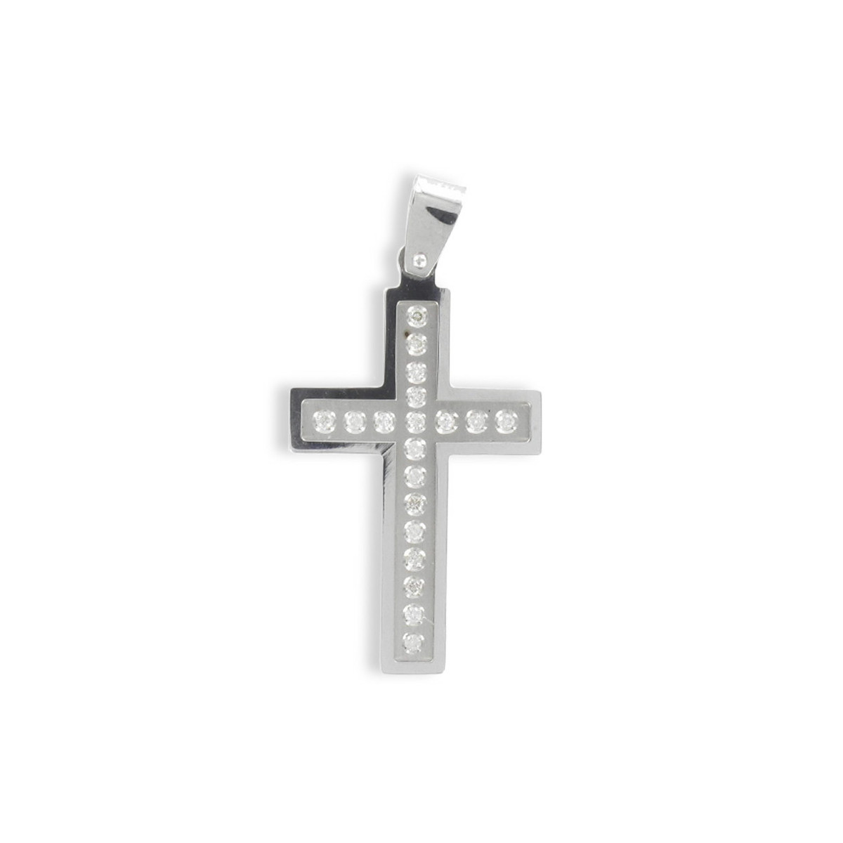 WHITE GOLD CROSS WITH DIAMONDS