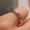 WHITE GOLD RING RUBY 0.36 KTES