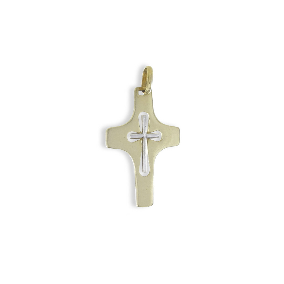 YELLOW AND WHITE GOLD CROSS