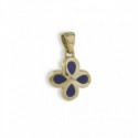 YELLOW GOLD LAPIS LAZULI CROSS