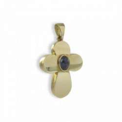 YELLOW GOLD SAPPHIRE CROSS