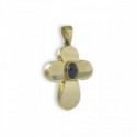 YELLOW GOLD SAPPHIRE CROSS