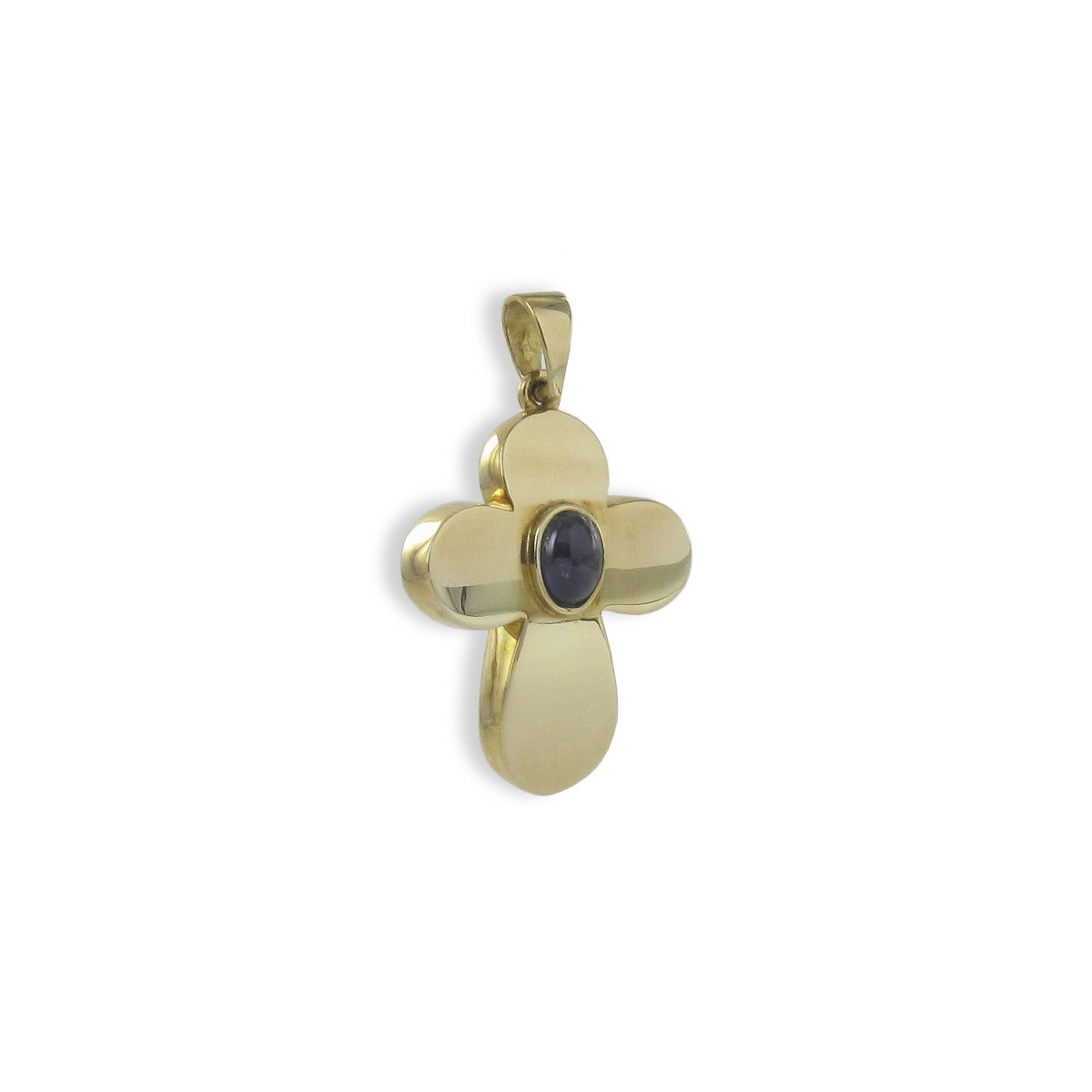 YELLOW GOLD SAPPHIRE CROSS