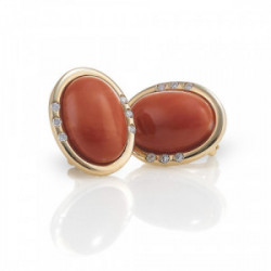 OVAL RED CORAL EARRINGS