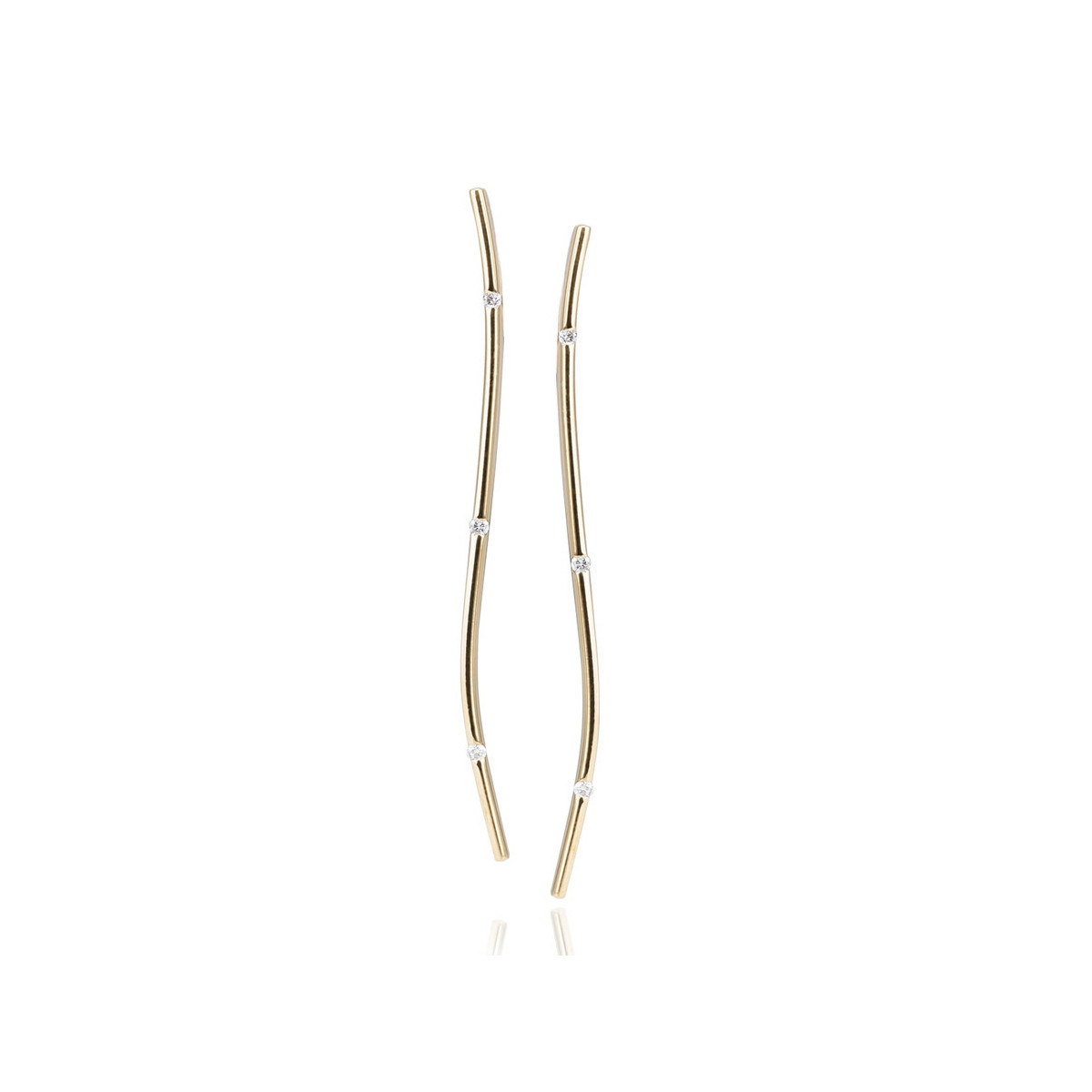 LONG RIGID GOLD EARRINGS