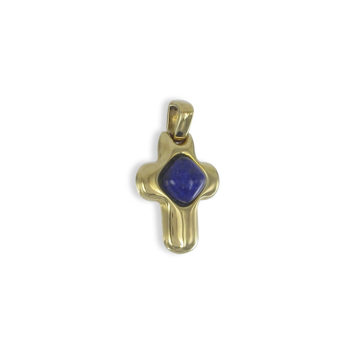 YELLOW GOLD LAPIS LAZULI CROSS