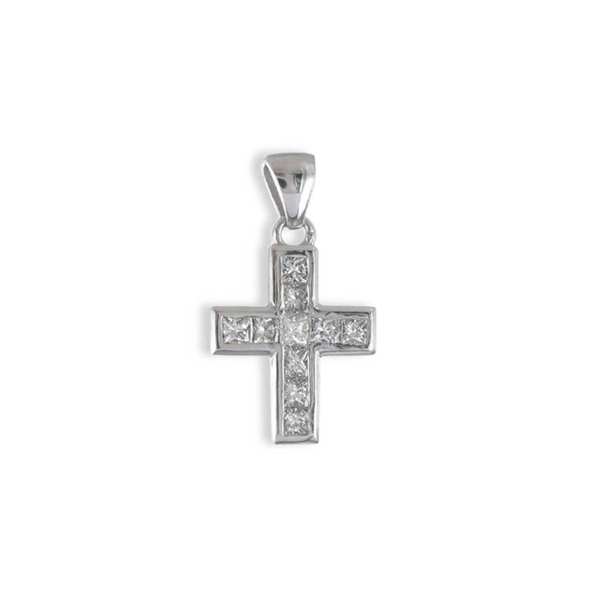 GOLD CROSS WITH SQUARE DIAMONDS