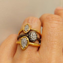 TRIPLE RING IN GOLD AND DIAMONDS