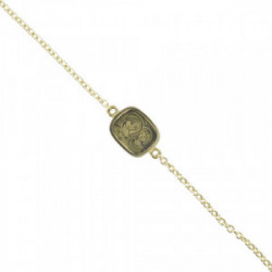 PULSERA ORO CON ESCAPULARIO RECTANGULAR