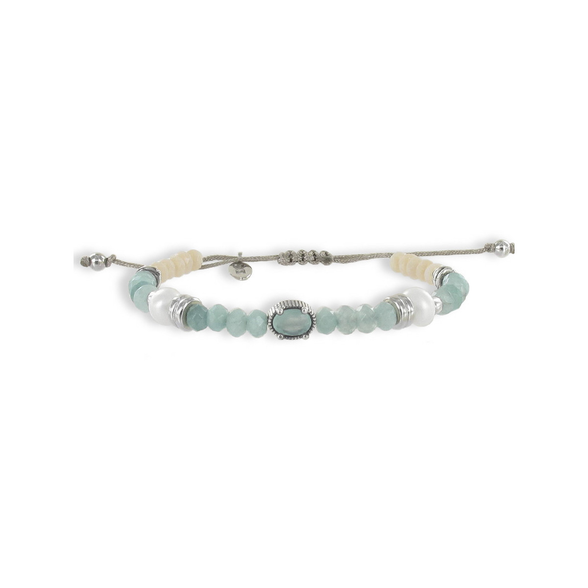 CHALCEDONIA AND WHITE AGATE BRACELET