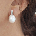 GOLD DIAMOND AND PEARL EARRING