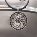 COLLAR CUIR I PLATA AMB ESPINELES