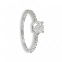 SOLITARIO ORO BLANCO 18 K CON DIAMANTE 0,30 CT Y PAVÉ SOLITARIO ORO BLANCO 18 K CON DIAMANTE 0,30 CT Y PAVÉ