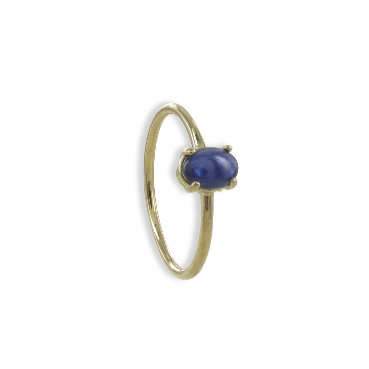 OVAL SAPPHIRE YELLOW GOLD RING