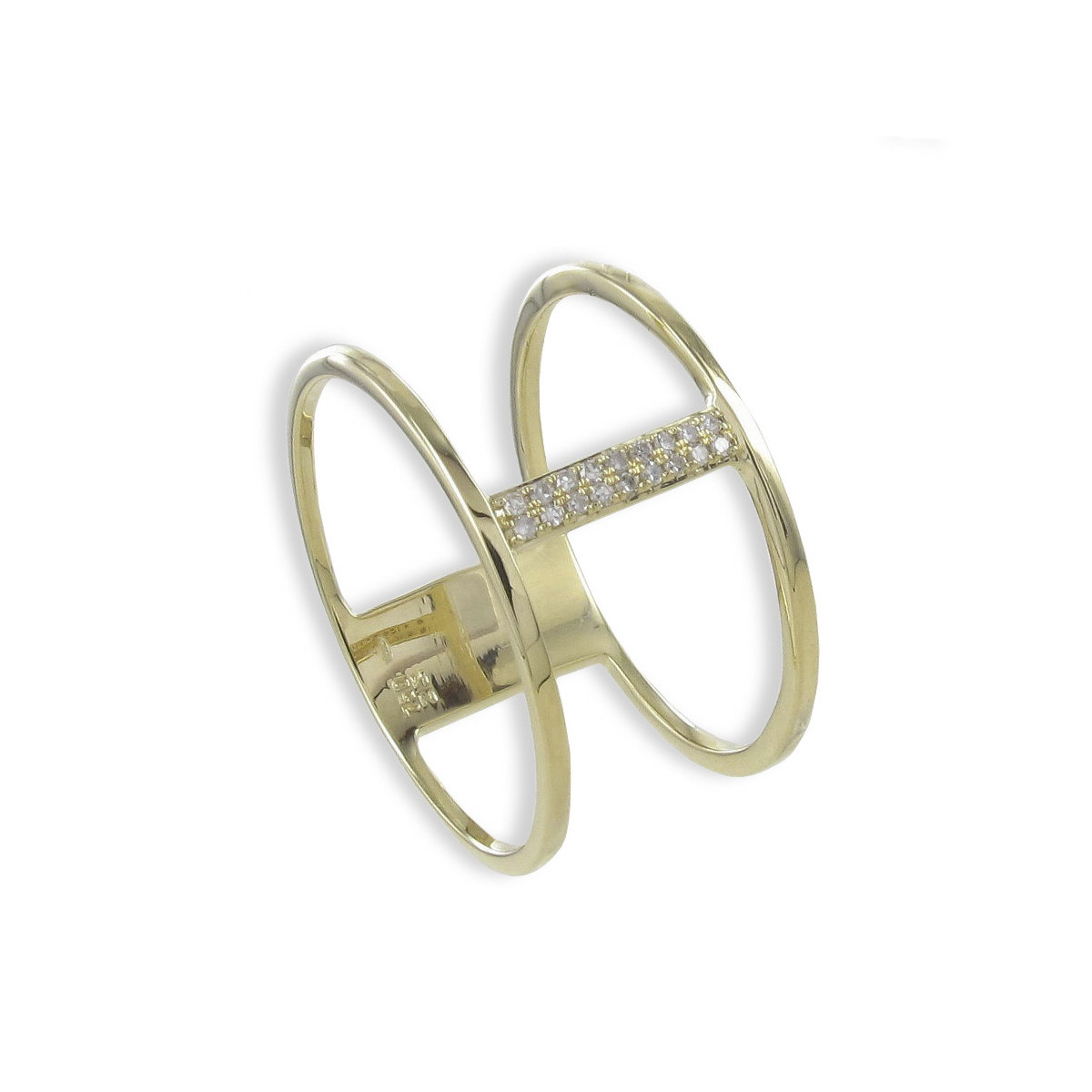 18K GOLD RING WITH DIAMONDS STRIP