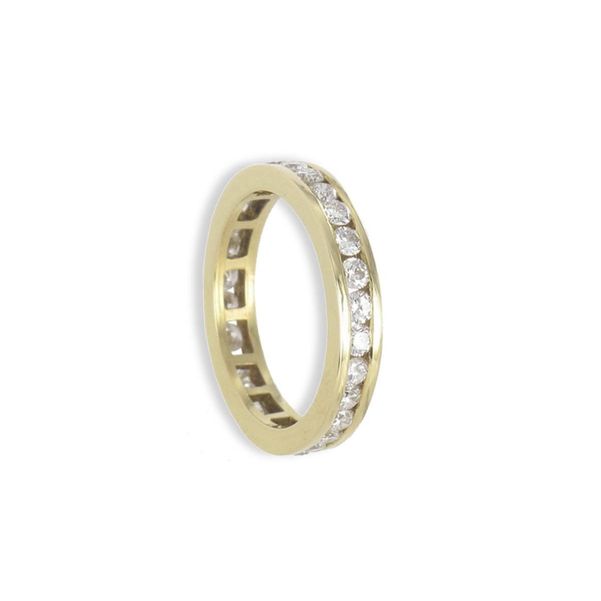 YELLOW GOLD WEDDING RING WITH 28 DIAMONDS