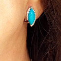 PENDIENTES CON TURQUESA Y DIAMANTES