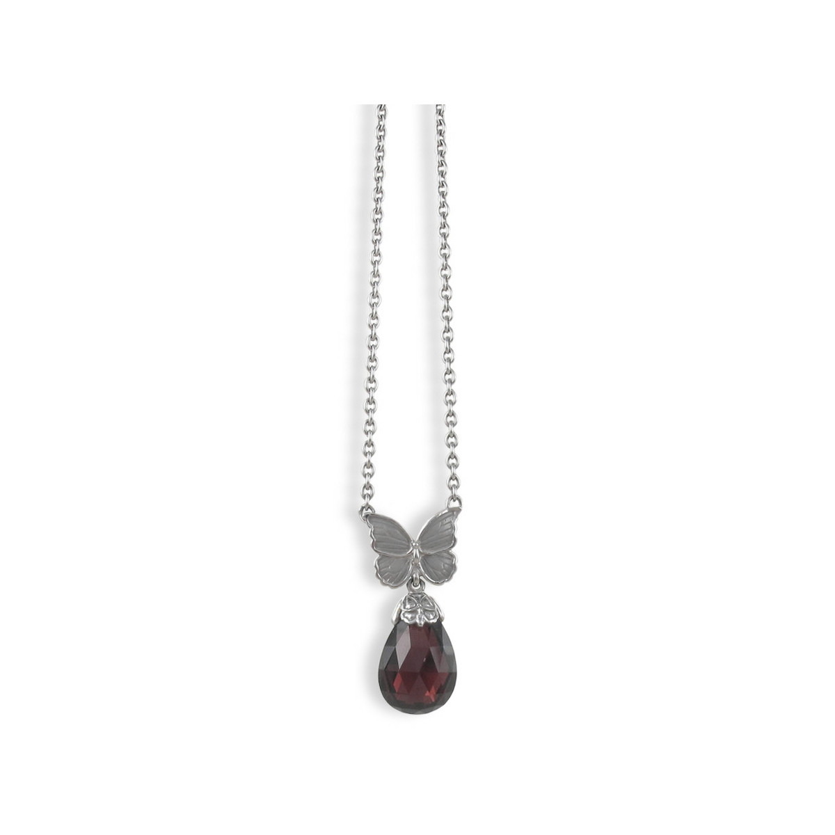 DANCE OF BUTTERFLIES WITH WHITE GOLD RHODOLITE