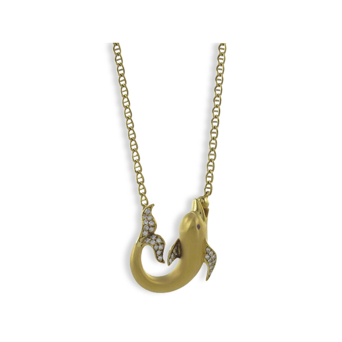COLLAR ORO DELFIN CON DIAMANTES CARRERA Y CARRERA