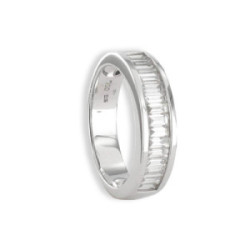 WHITE GOLD RING 14 BAGUETTE DIAMONDS