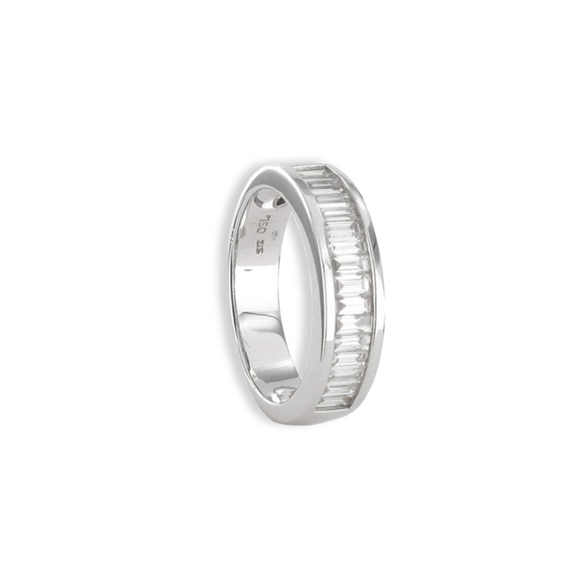 WHITE GOLD RING 14 BAGUETTE DIAMONDS