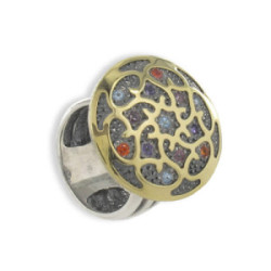 18K GOLD AND STERLING SILVER RING