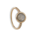 GOLD RING DIAMONDS AND MOONSTONE