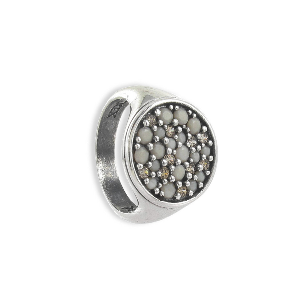 SILVER STAMP WITH NATURAL STONES