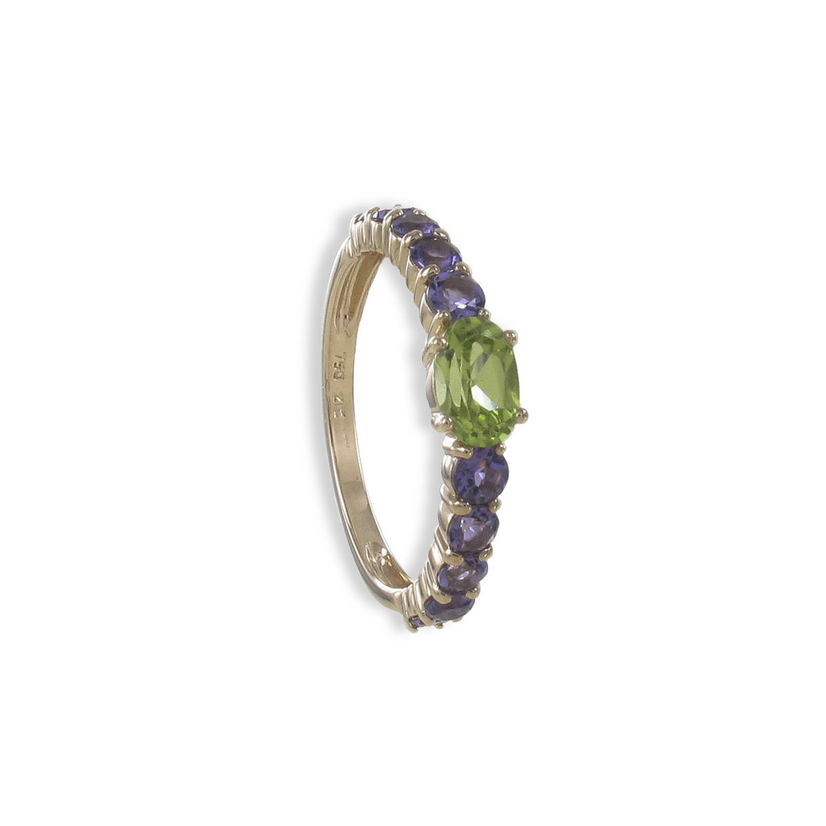 ROSE GOLD AMETHYST AND PERIDOT RING