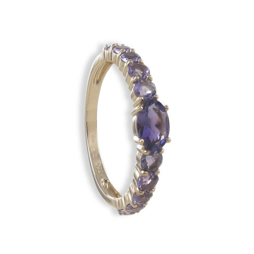 ROSE GOLD RING WITH 11 AMETHYST