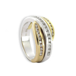 3 COLORS GOLD RING WITH DIAMONDS