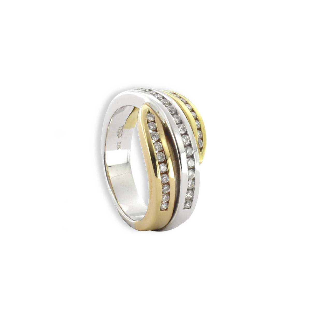 3 COLORS GOLD RING WITH DIAMONDS