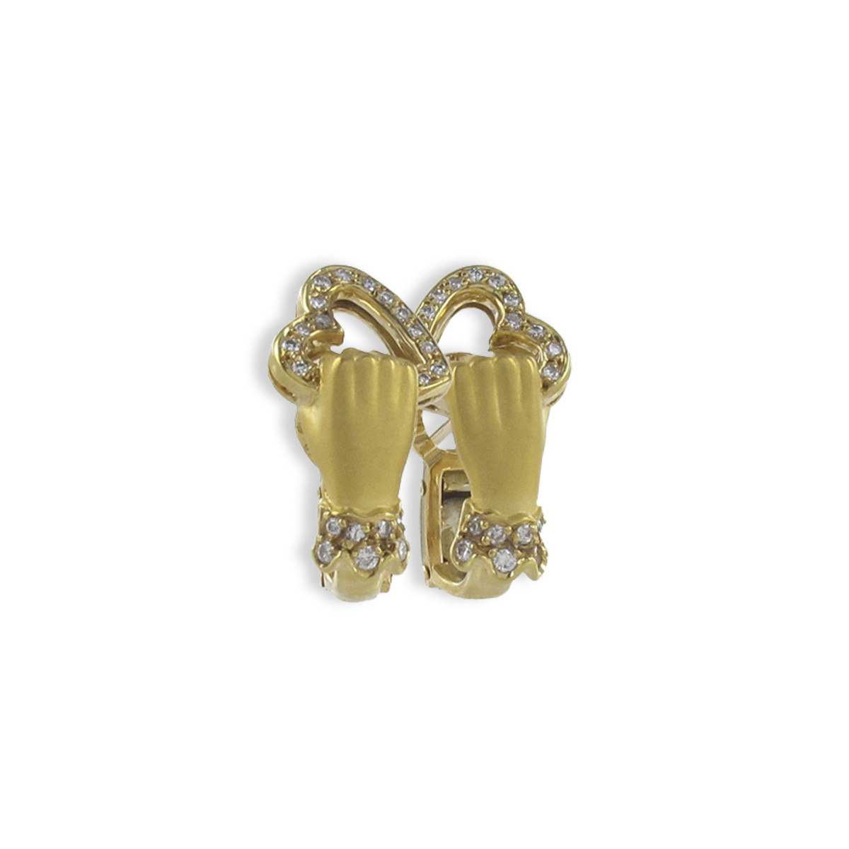 PENDIENTES MANOS CON CORAZÓN DIAMANTES
