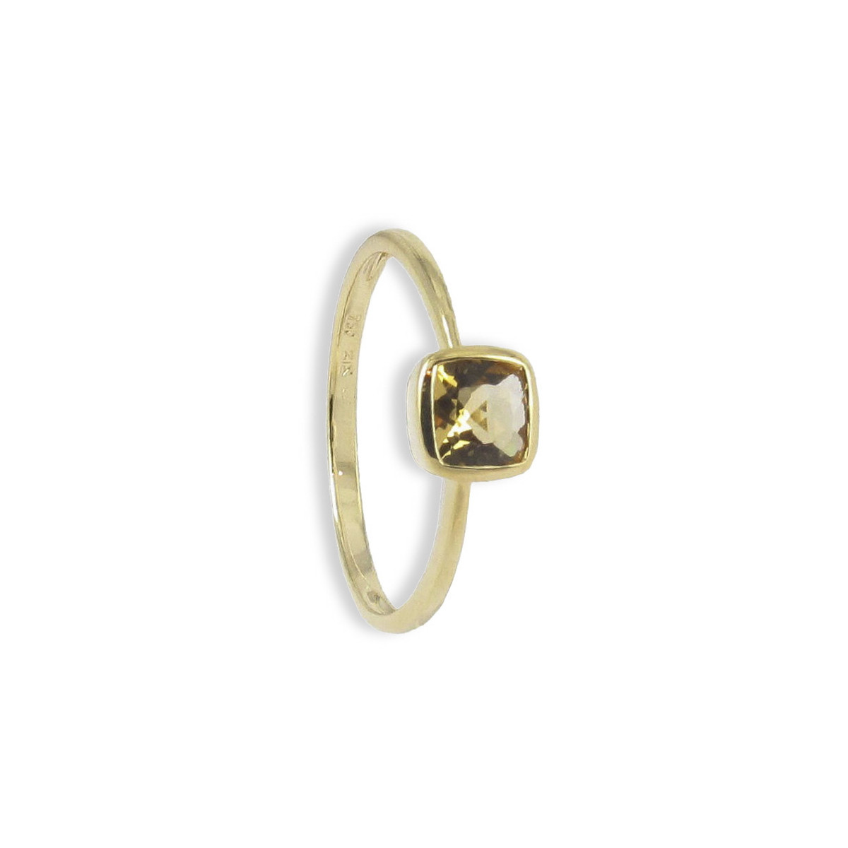 GOLD AND CITRINE SQUARE CUT RING