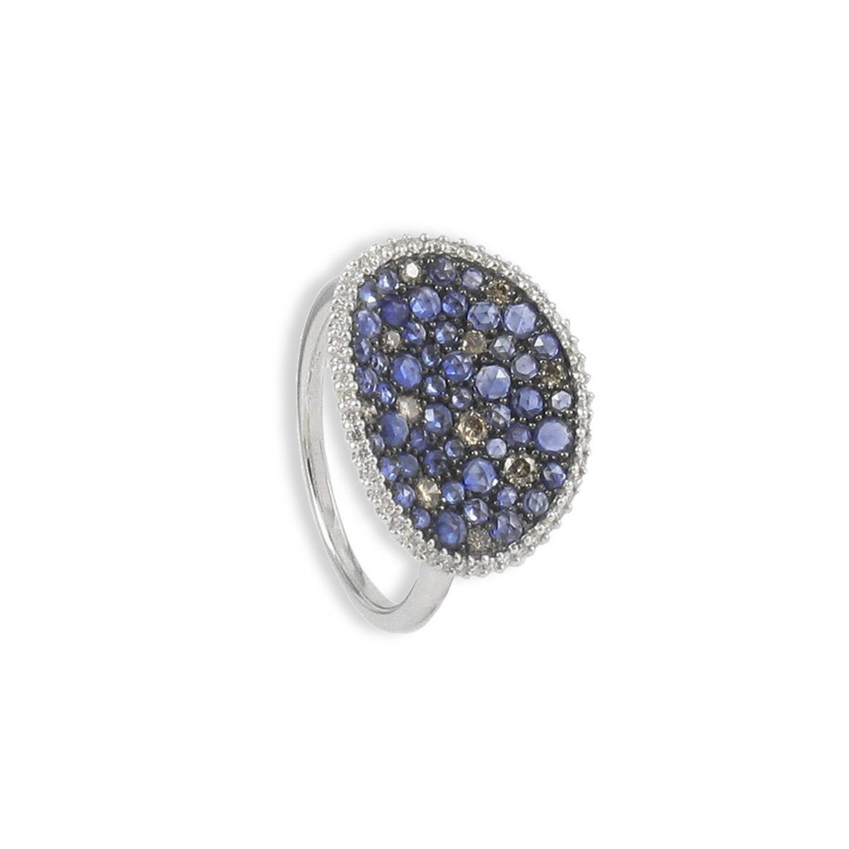 GOLD RING SAPPHIRES 1,26 KTES AND DIAMONDS