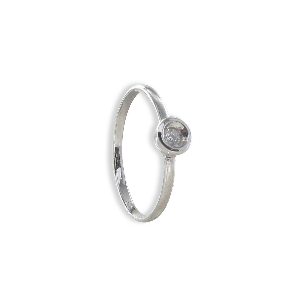 SOLITARIO ORO BLANCO 18K CON DIAMANTE 0,04 CT EN CHATÓN
