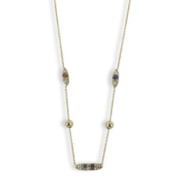 GOLD NECKLACE DIAMONDS AND NATURAL STONES