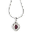 WHITE GOLD DIAMOND AND RUBY PENDANT