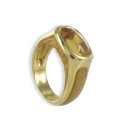 ANILLO ORO CUARZO AMARILLO DOS PANTERAS