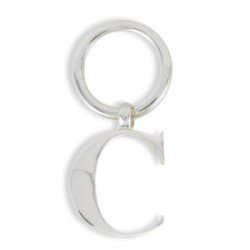 INITIAL SILVER KEYCHAIN