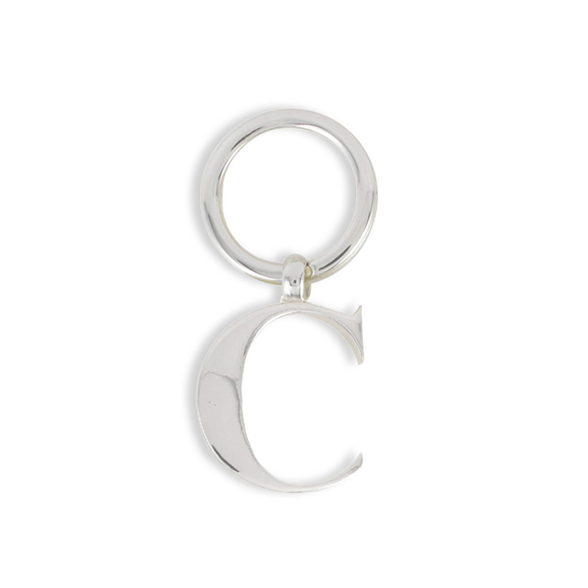 INITIAL SILVER KEYCHAIN